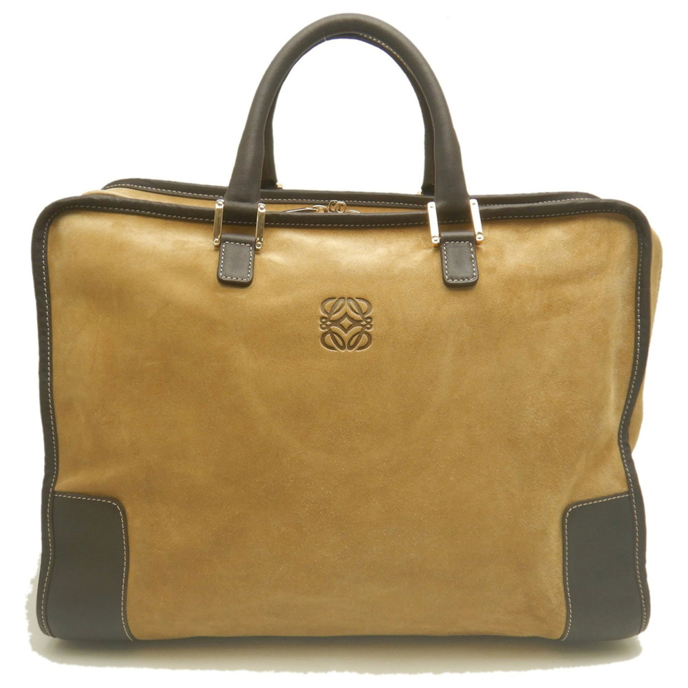 LOEWE Amazona 32 Handbag, Suede x Leather, Brown, Women's, 254328